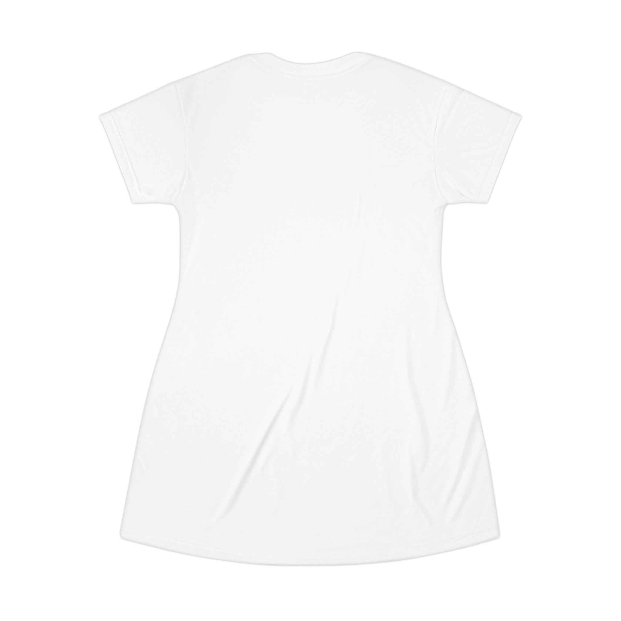 Stay Happy Floral T-Shirt Dress — Positive Quote Casual Dress
