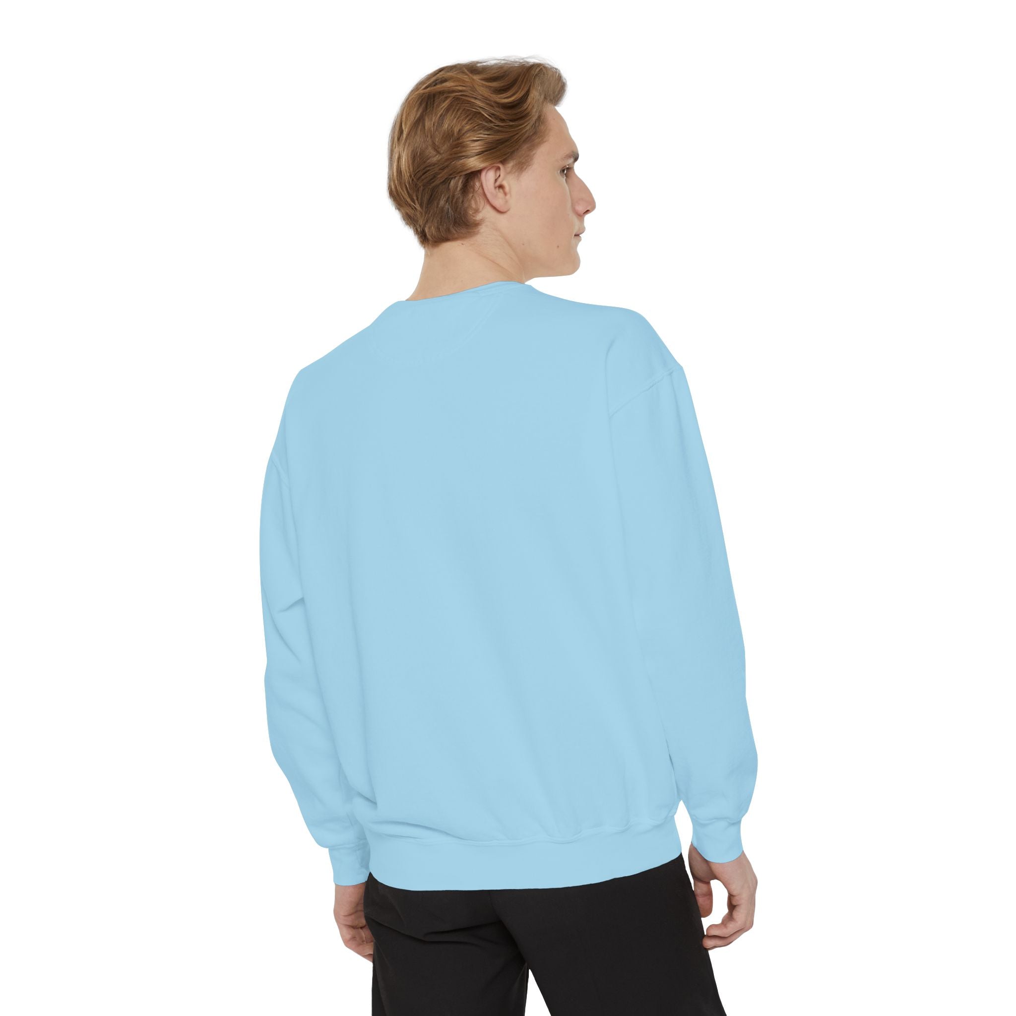 I Love Soccer Sweatshirt — Blue Soccer Ball Crewneck
