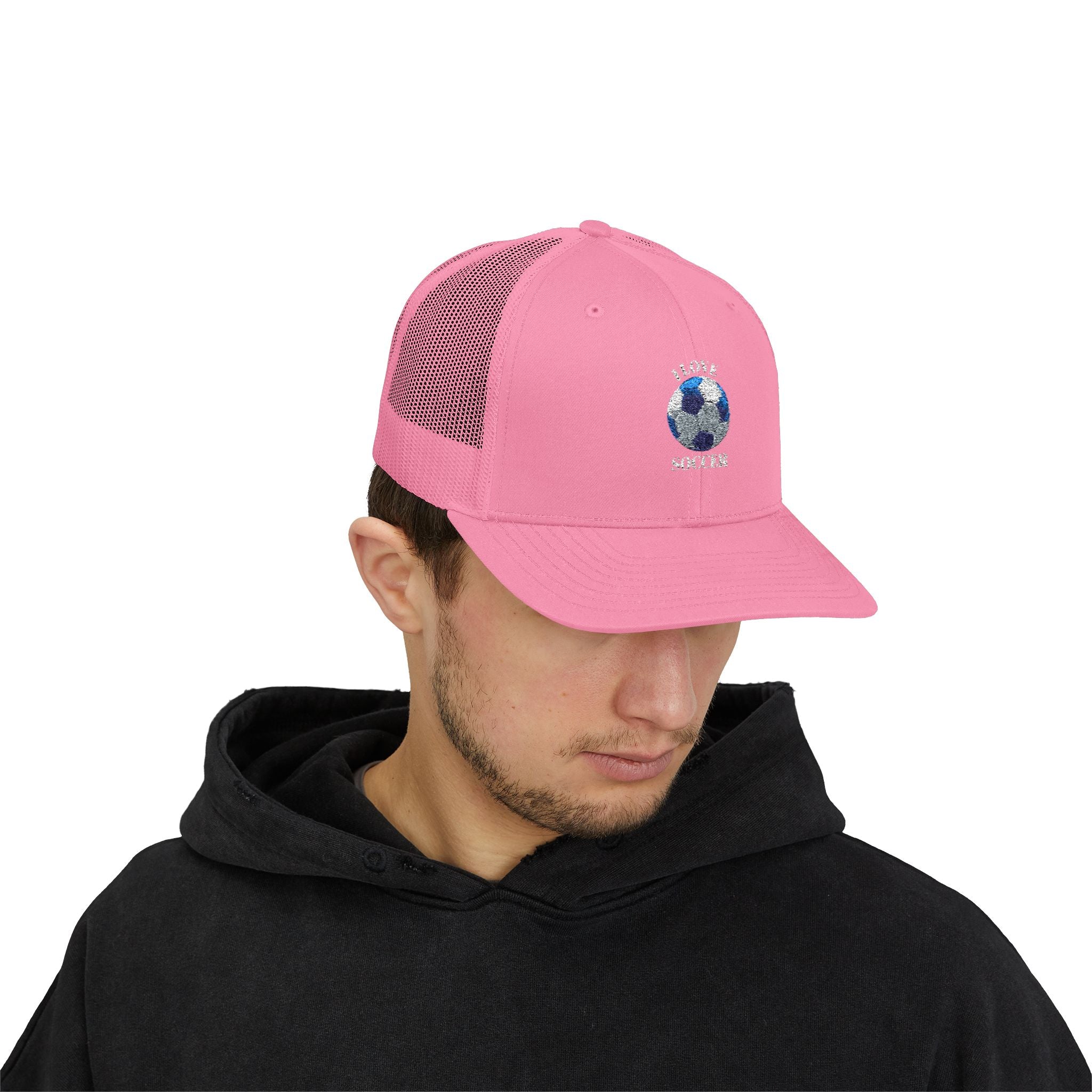 Soccer Mom Trucker Cap - Glitter Soccer Ball Snapback