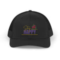 Trucker Cap — Be Happy Floral Embroidered Snapback